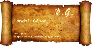 Mandel Gábor névjegykártya